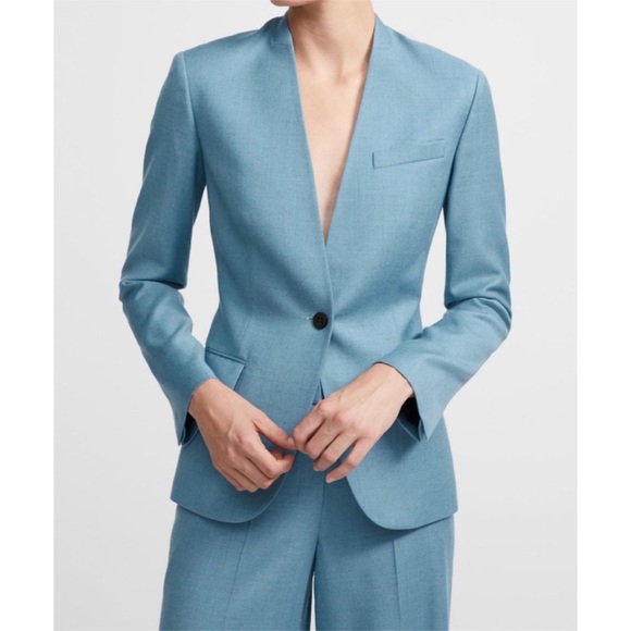 Theory Jackets & Blazers - NEW Theory Staple Collarless Sleek Flannel Blazer